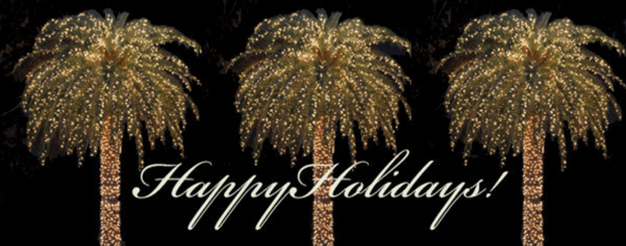 Happy Holidays Palm Trees